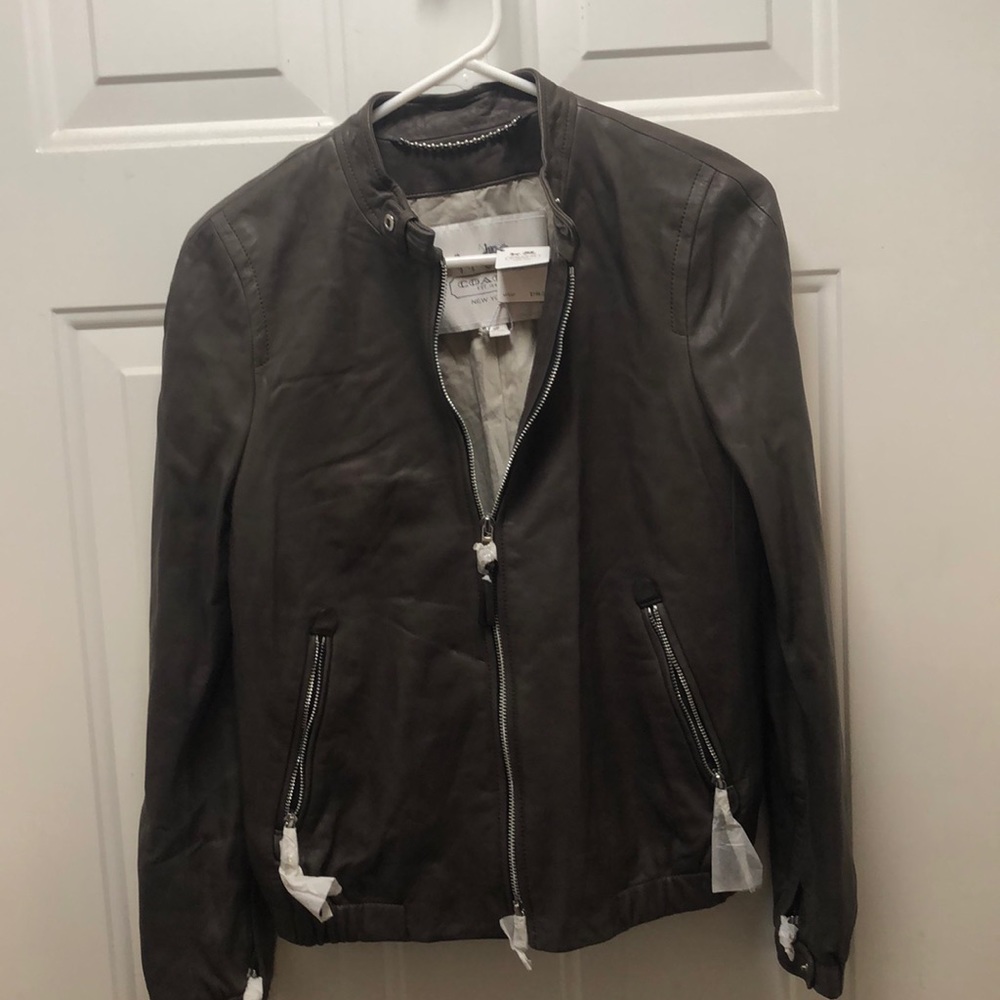 Brown coach leather jacket